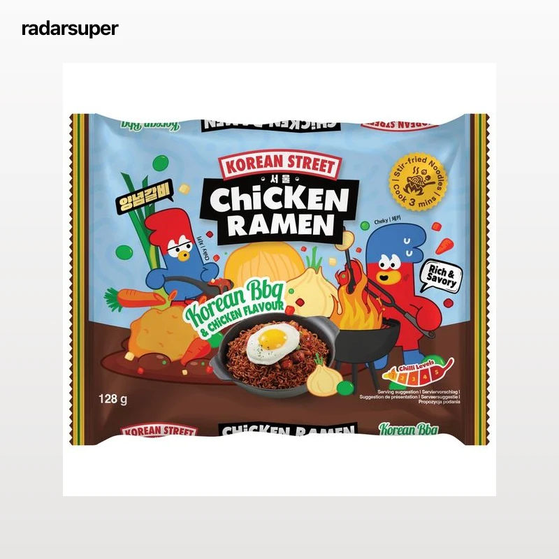 KOREAN STREET Ramen estilo barbacoa coreana, sabor pollo - 128g.