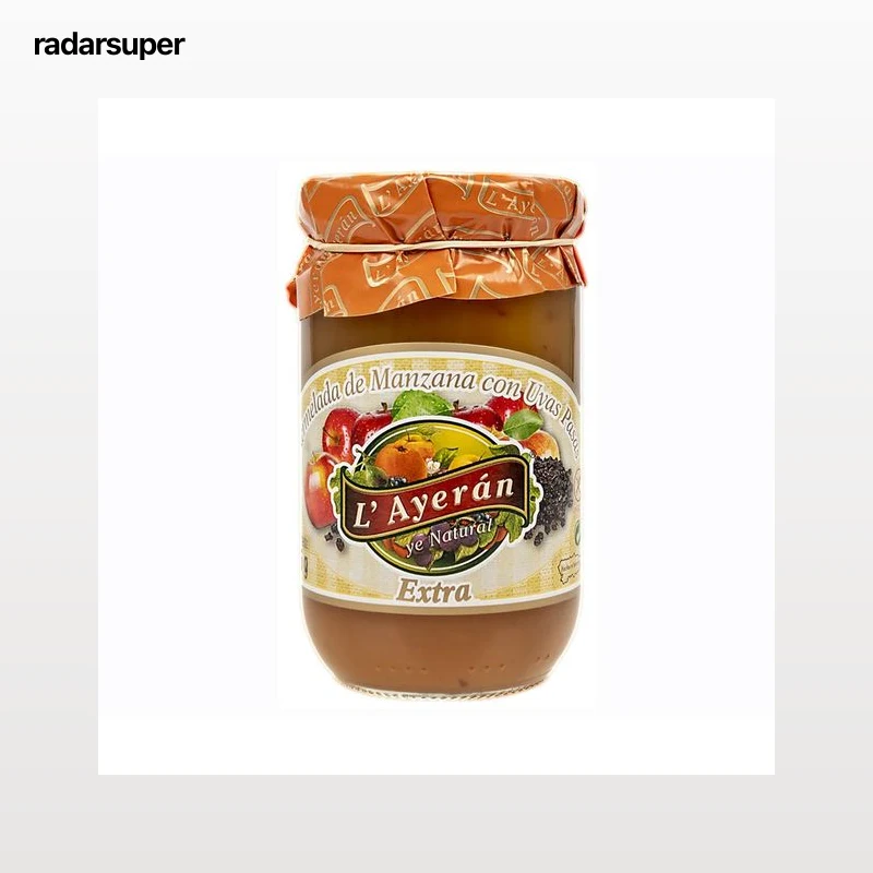 L'AYERAN Mermelada de manzana con uvas pasas 355 g.