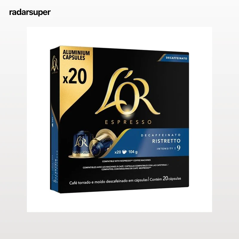 L"OR ESPRESSO Café en cápsulas Descafeinado Ristretto I9, 20 uds.