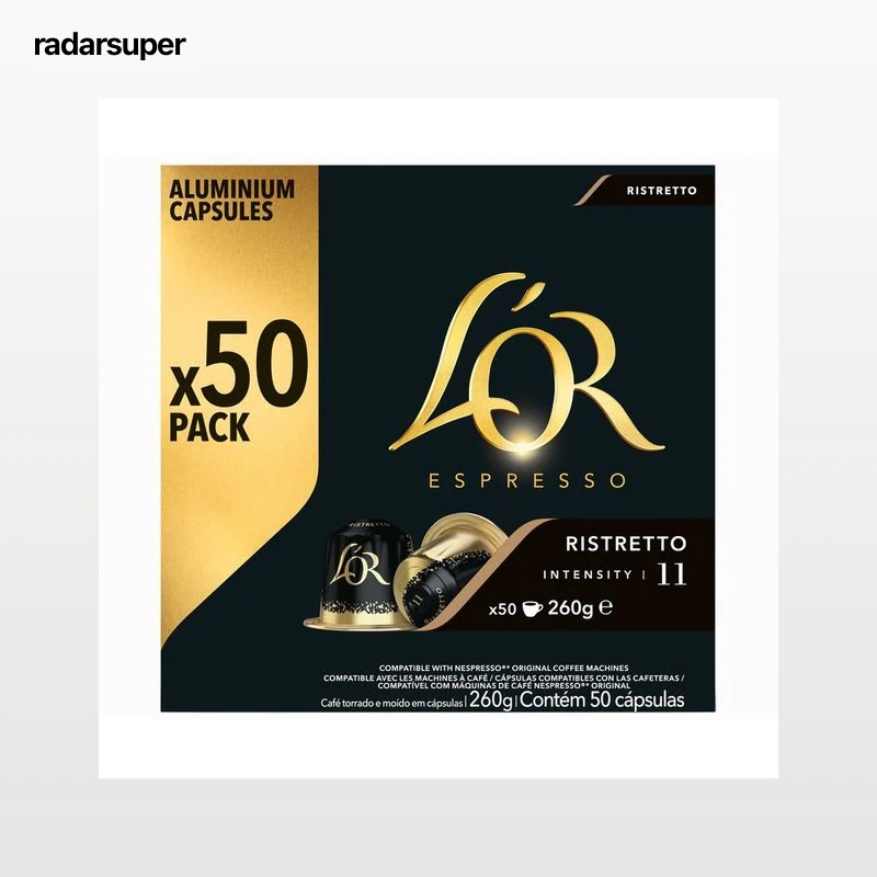 L"OR ESPRESSO Café ristretto intensidad 11 50 uds. 260 g.