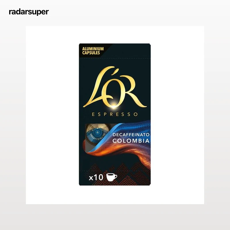 L"OR Espresso Capsulas de café colombiano descafeinado 10 uds. 52 g.