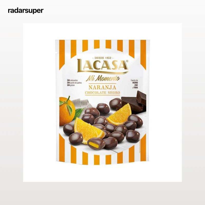 LACASA Bola de chocolate negro relleno de naranja 125 g.