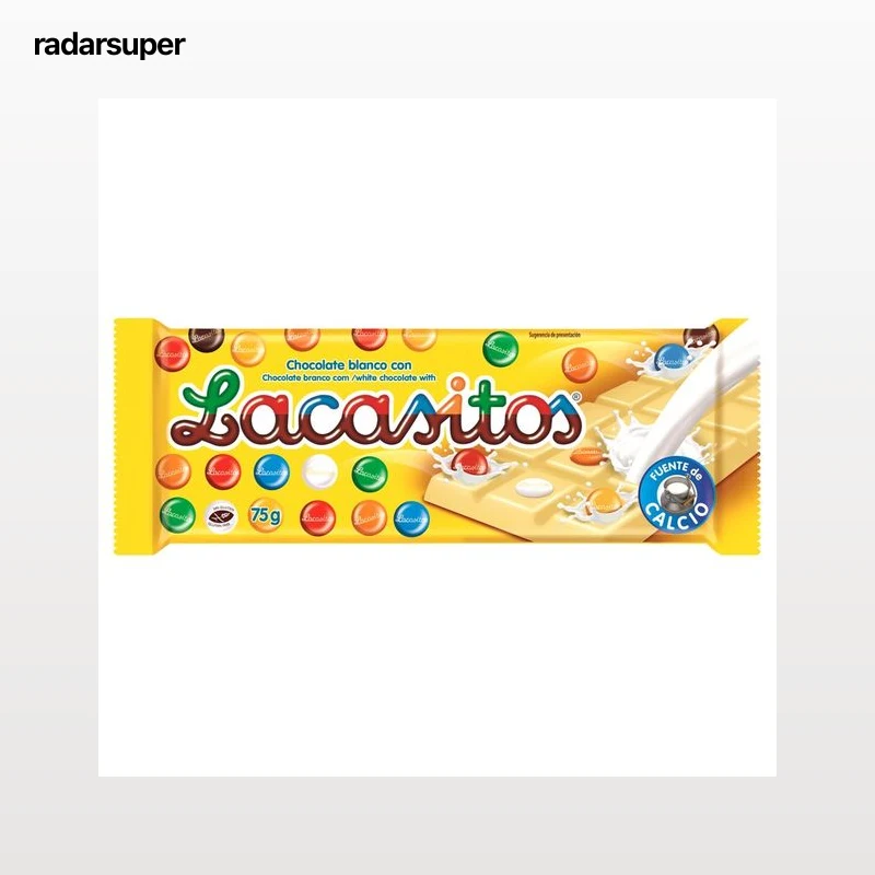 LACASITOS Chocolate blanco con lacasitos 75 g.