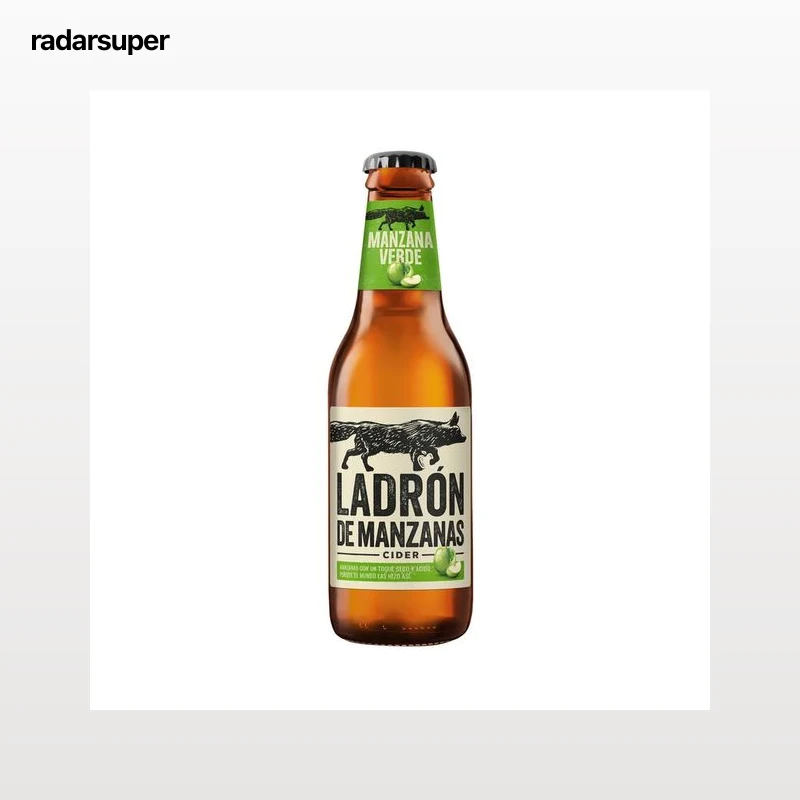 LADRÓN DE MANZANAS Cider de manzana verde con un toque seco y ácido botella 25 cl.