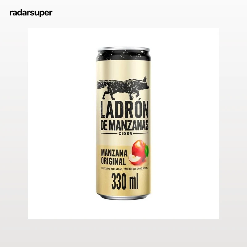 LADRÓN DE MANZANAS Cider de manzanas dulces y ácidas lata 33 cl.
