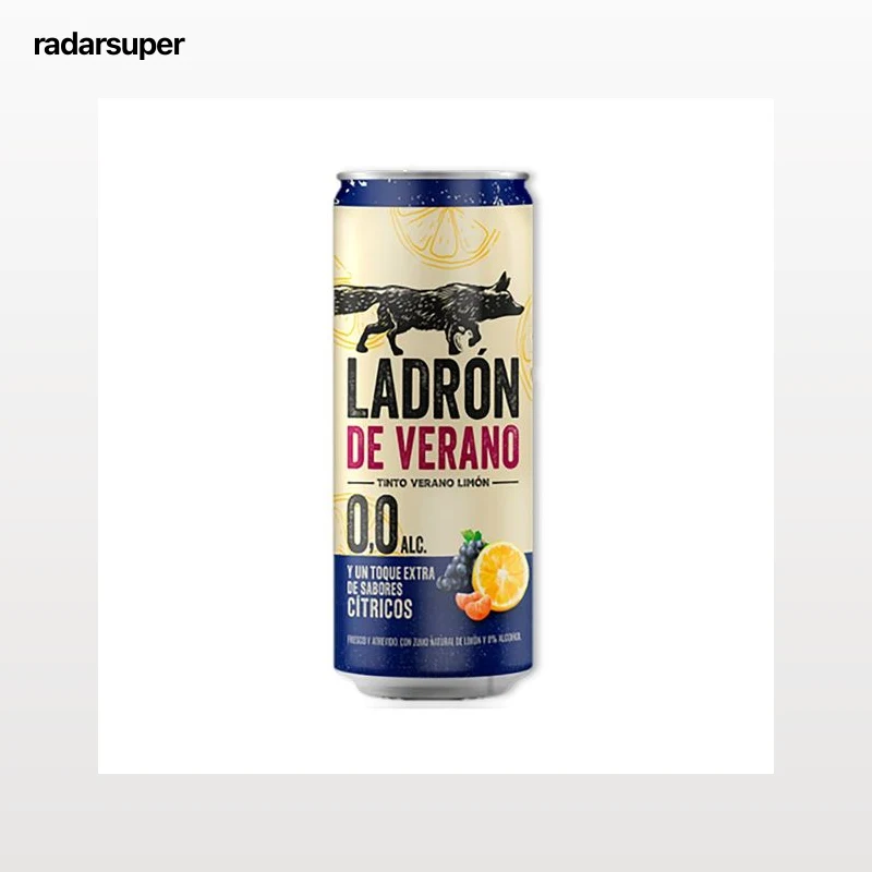 LADRÓN DE VERANO Tinto de verano sin alcohol (0,0%) con zumo natural de limón lata 33 cl.