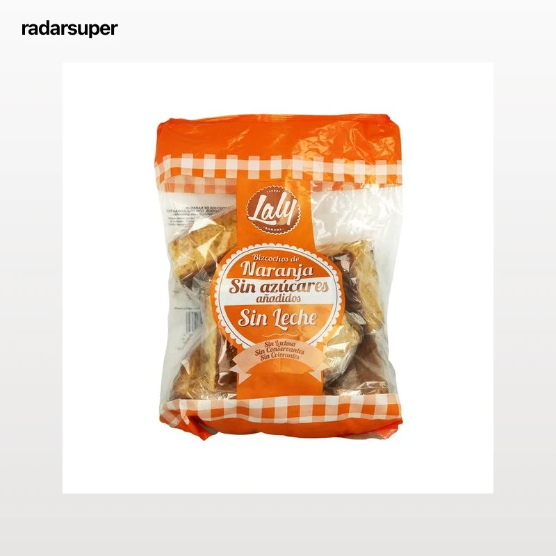 LALY Bizcochos de naranja, sin azúcares añadidos, sin lactosa 450g.
