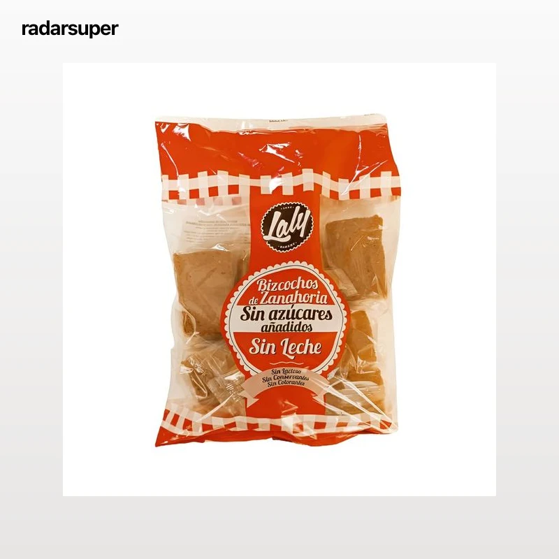 LALY Bizcochos de zanahoria sin azúcares añadidos y sin lactosa 450 g.