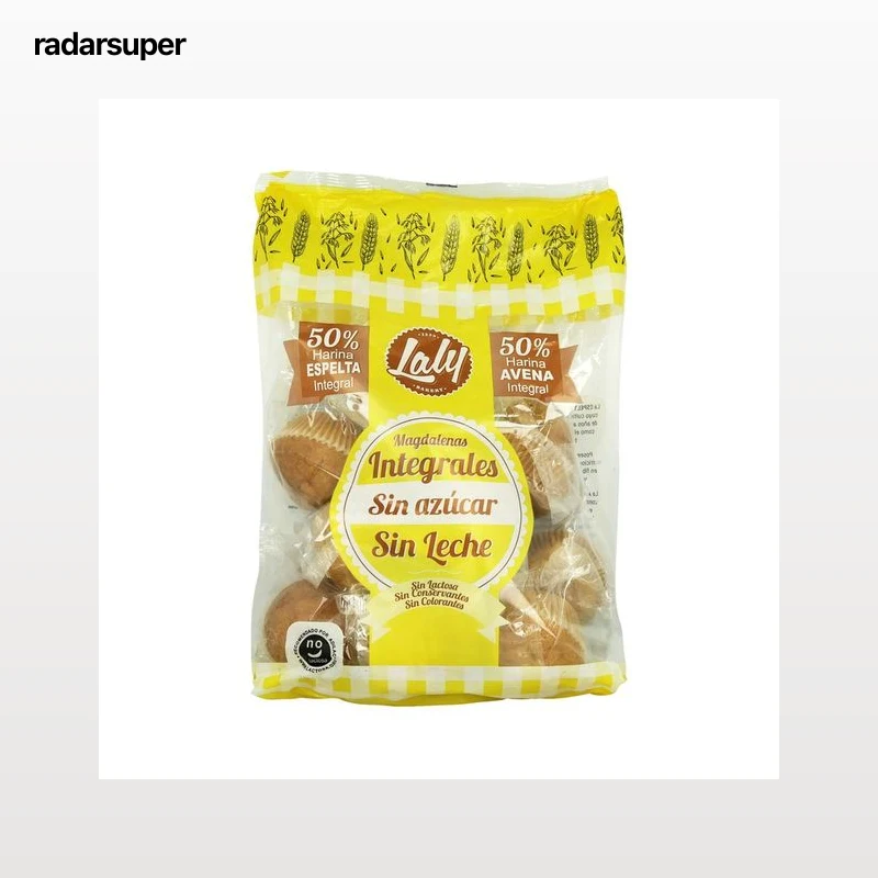 LALY Magdalenas integrales sin azúcares añadidos y sin leche 440 g.