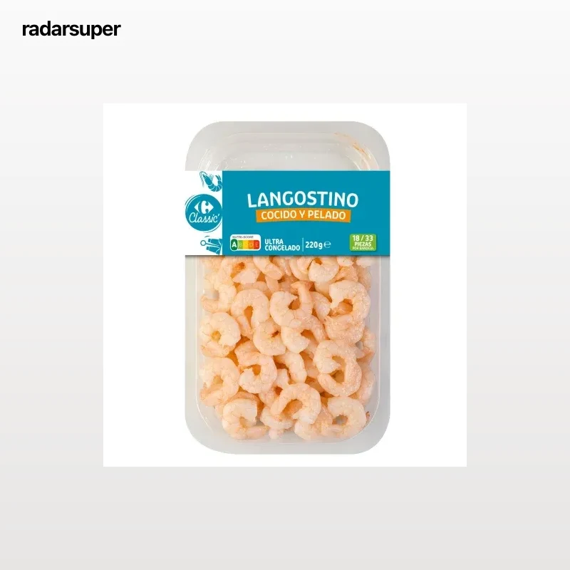 Langostino vannamei cocido pelado Carrefour Classic 220 g