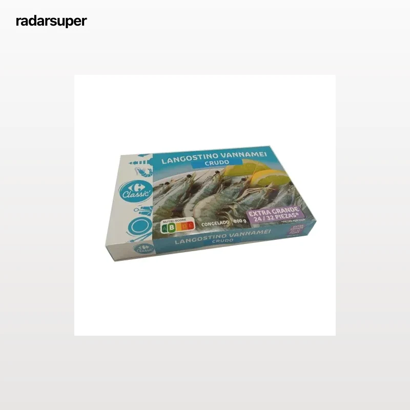 Langostinos extra grandes crudos Carrefour 800 g