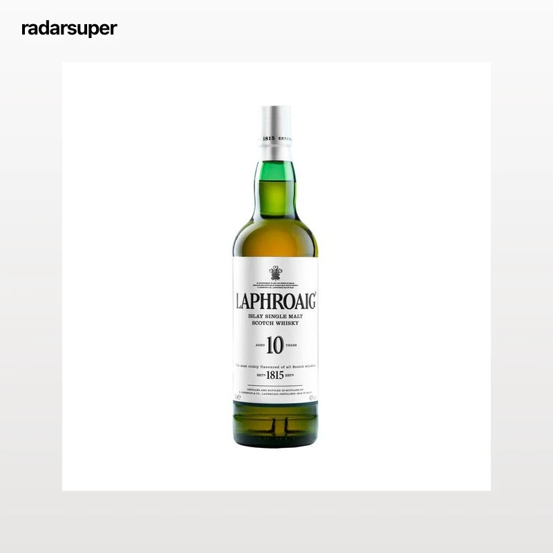 LAPHROAIG Whisky single malt de 10 años, elaborado en Escocia botella 70 cl.