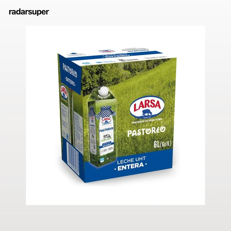 LARSA Leche entera de vaca de pastoreo, 100% gallega Pastoreo 6 x 1 l.