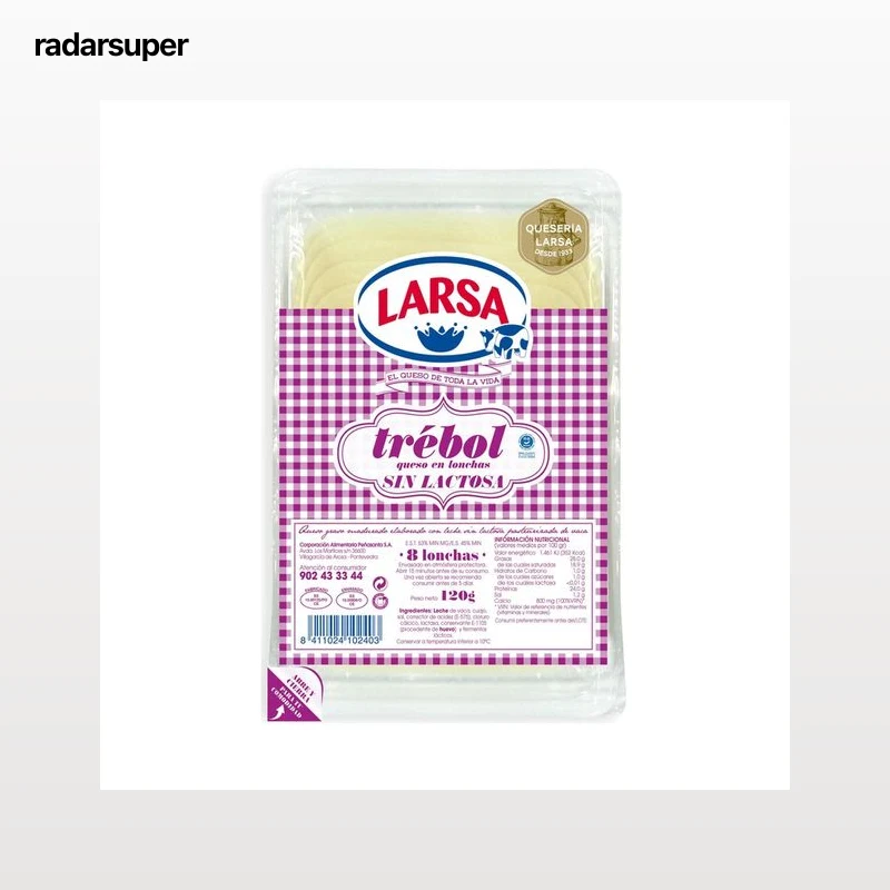 LARSA Queso en lonchas sin lactosa LARSA 120 g.