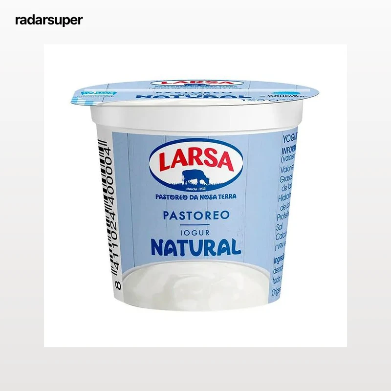 LARSA Yogur natural sin azucarar 125 g.