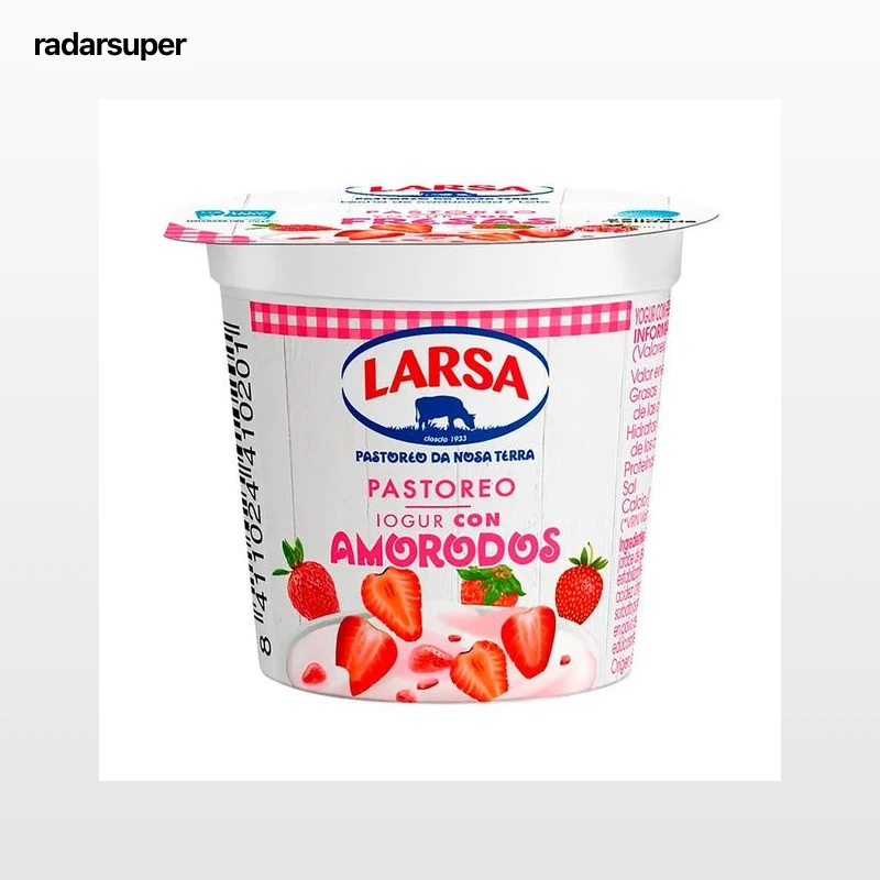 LARSA Yogur natural con trozos de fresas  125 g.