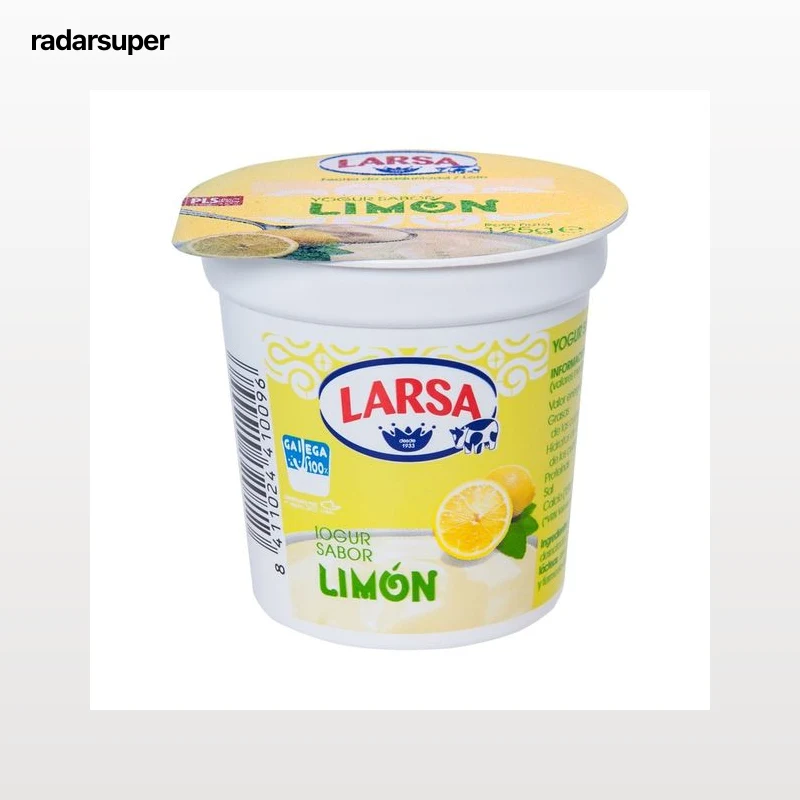 LARSA Yogur con sabor a limón, elaborado con leche gallega 100% 125 g.