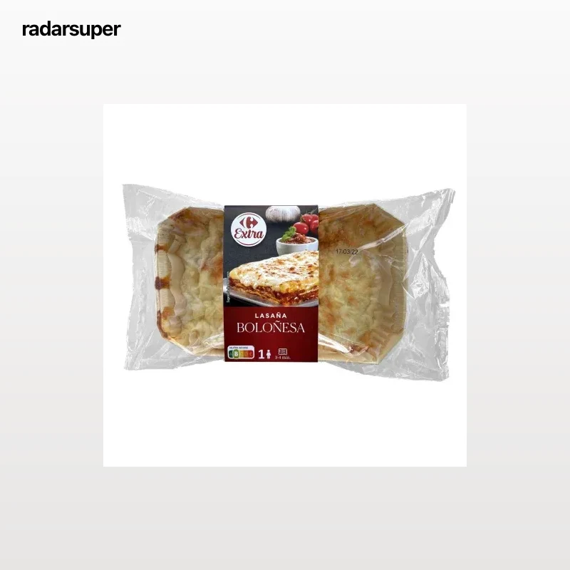 Lasaña boloñesa Carrefour Extra 350 g.