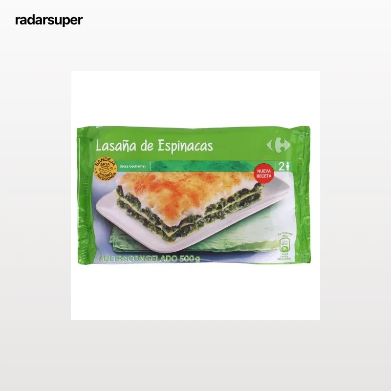 Lasaña de espinacas Carrefour 500 g.