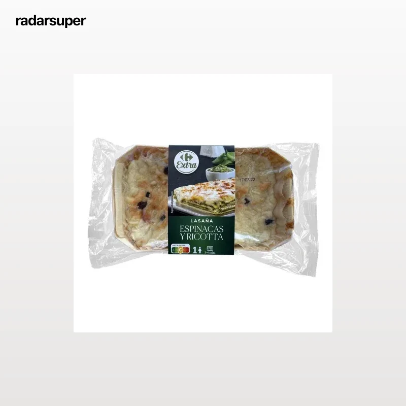 Lasaña de espinacas y ricotta Carrefour Extra 350 g.