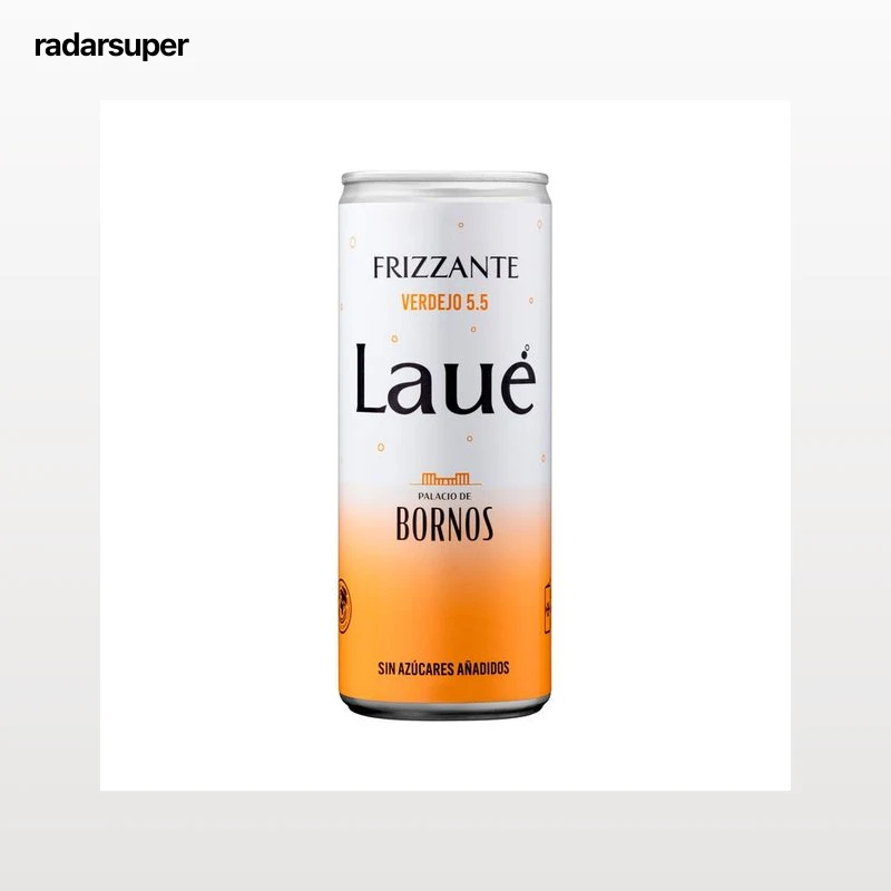 LAUÉ Vino blanco frizzante con bajo cotenido en alcohol (5.5%) lata 25 cl.