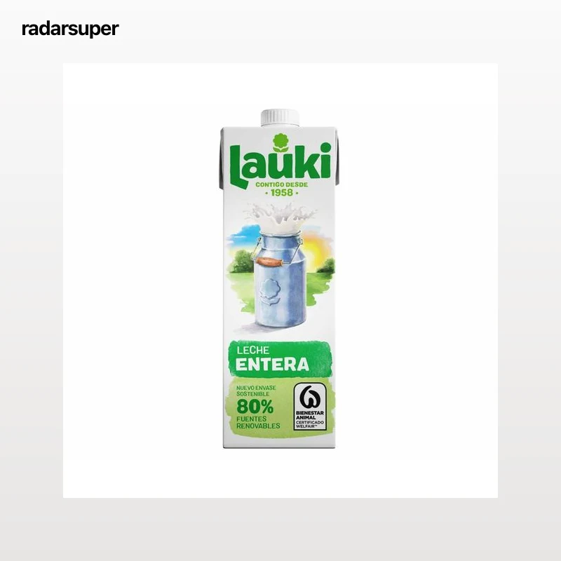 LAUKI Leche entera de vaca 1 l.