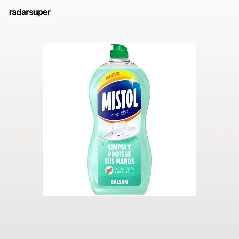 Lavavajillas a mano con aloe vera y vitamina E Mistol 950 ml.