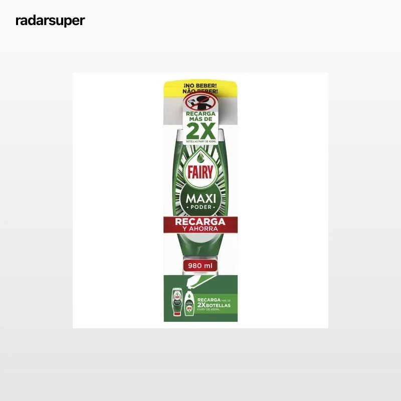 Lavavajillas a mano maxi poder Fairy 980 ml.