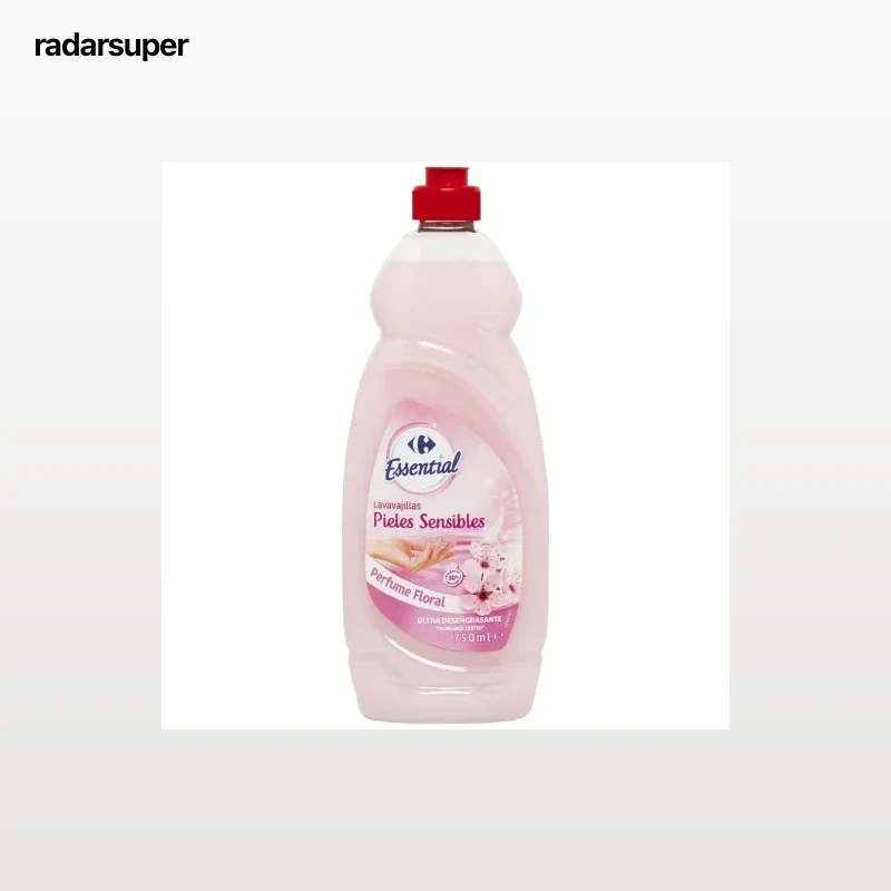 Lavavajillas a mano para pieles sensibles perfume floral Carrefour Essential 750 ml.