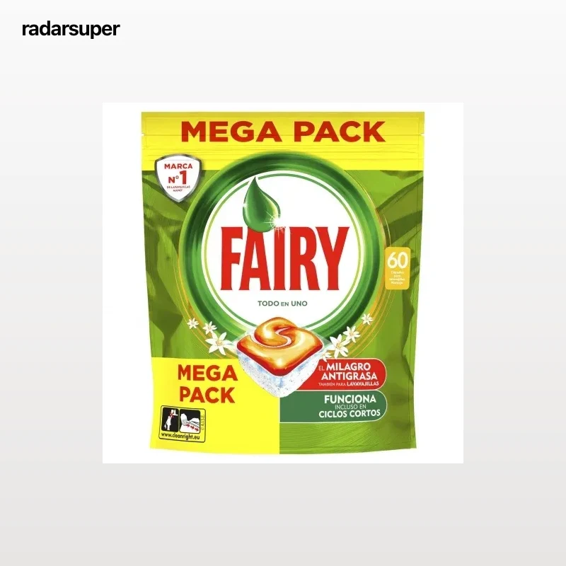 Lavavajillas a máquina aroma naranja pastillas todo en uno Fairy 60 ud.