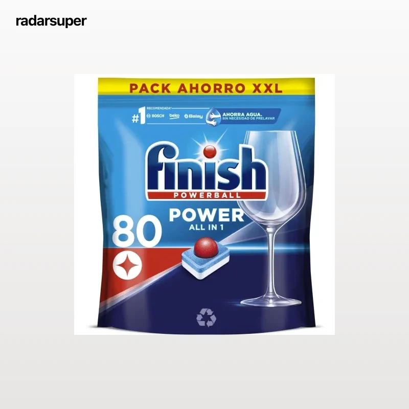 Lavavajillas a máquina en pastillas Power All in 1 Finish Powerball 80 ud.