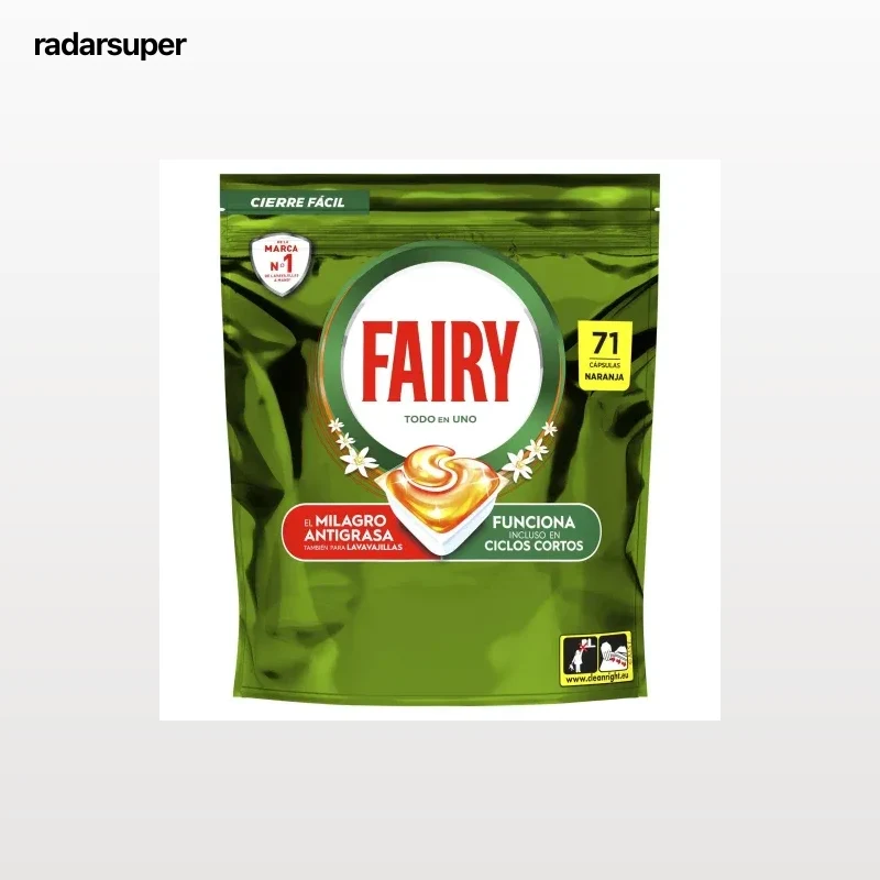 Lavavajillas a maquina naranja Todo En Uno Fairy 71 ud.