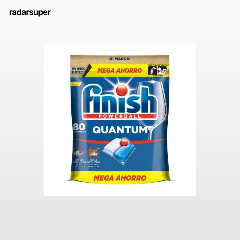 Lavavajillas maquina cápsulas Quantium Finish Powerball 80 ud.