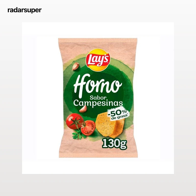 LAY'S Patatas fritas ligeras Horno Campesinas 130 g.