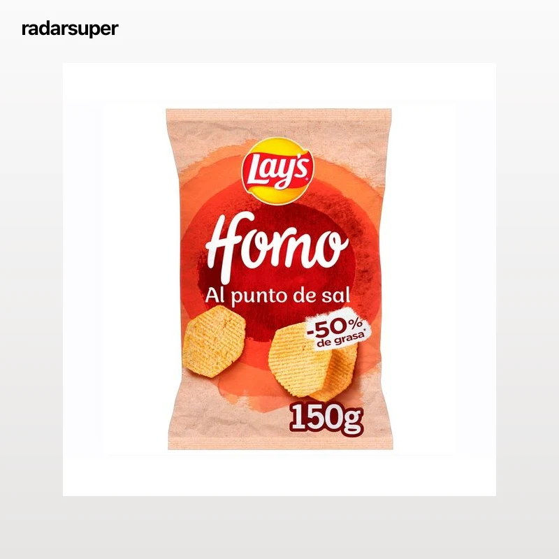 LAY'S Patatas horneadas onduladas al punto de sal bolsa de 150 g.
