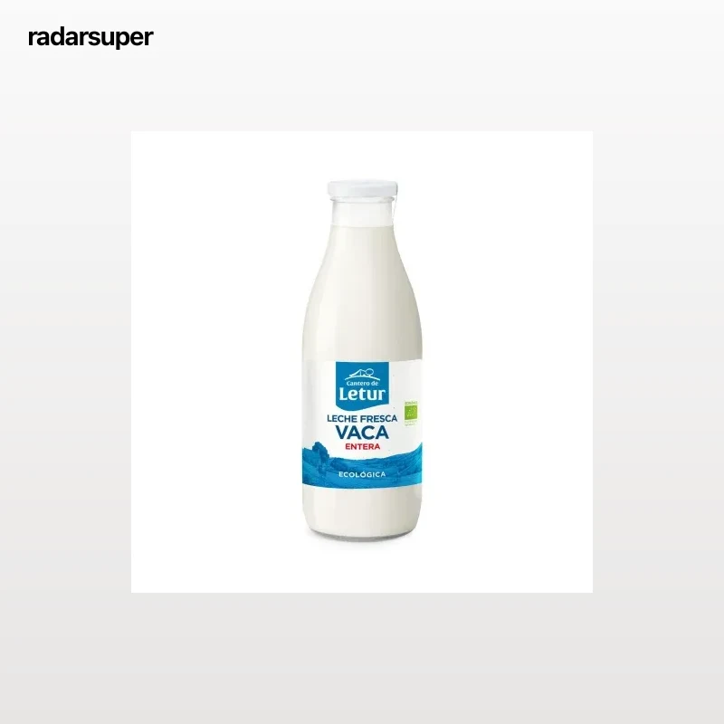 Leche de vaca entera ecológica Cantero de Letur botella 1 l.