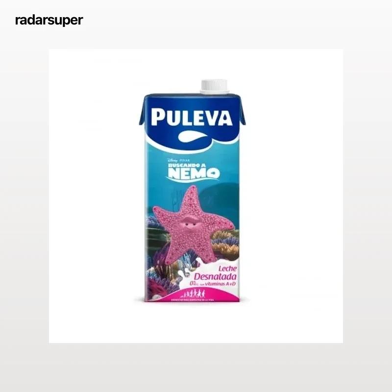 Leche desnatada 0% MG Disney Puleva brik 1 l.