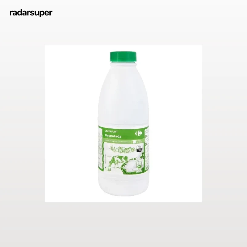 Leche desnatada Carrefour botella 1,5 l.