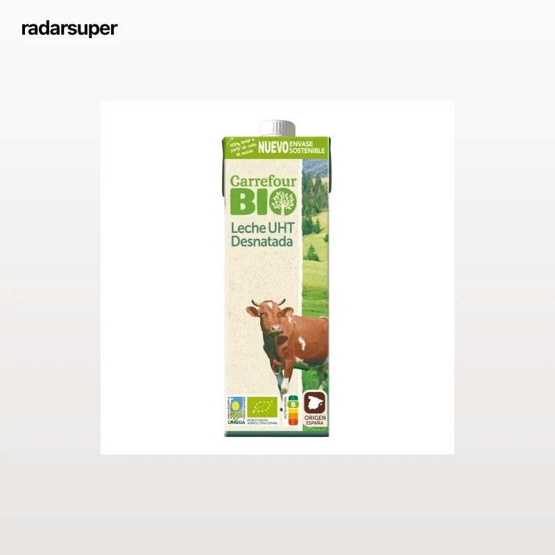 Leche desnatada ecológica Carrefour Bio brik 1 l.