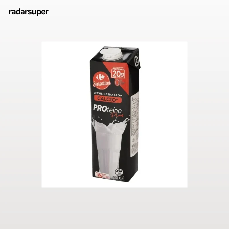 Leche desnatada filtrada con alto contenido de proteínas Carrefour Sensation sin lactosa 1 l.