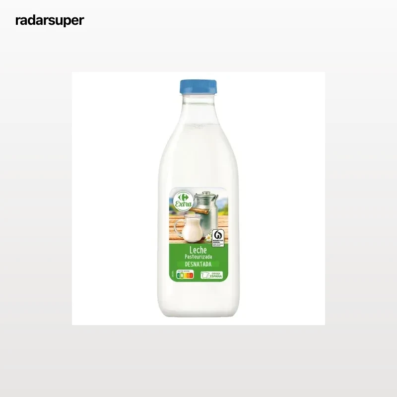 Leche desnatada fresca Carrefour botella 1 l.