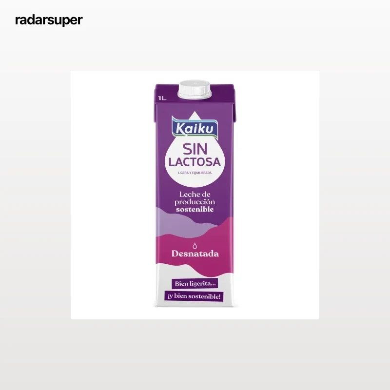 Leche desnatada Kaiku sin lactosa brik 1 l.