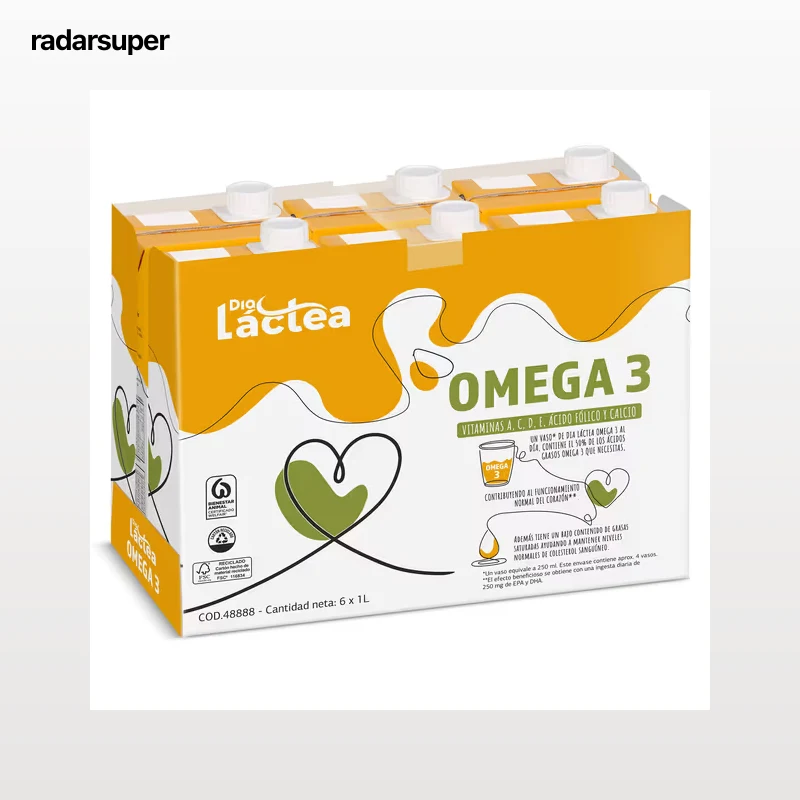 Leche desnatada omega 3 Dia Láctea pack 6 x 1 L