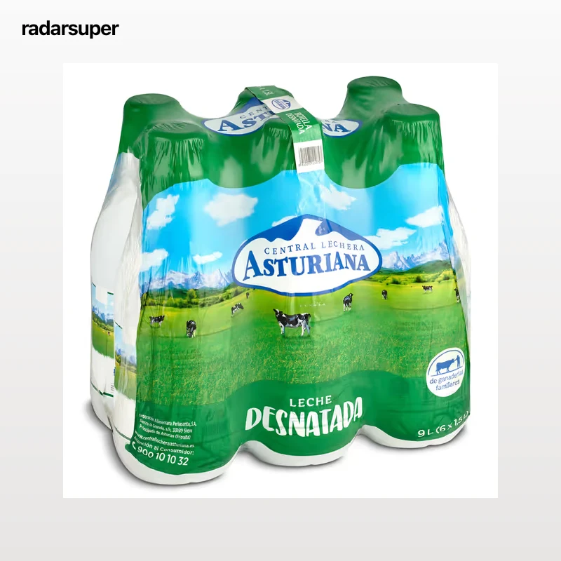 Leche desnatada Asturiana pack 6 x 1.5 L