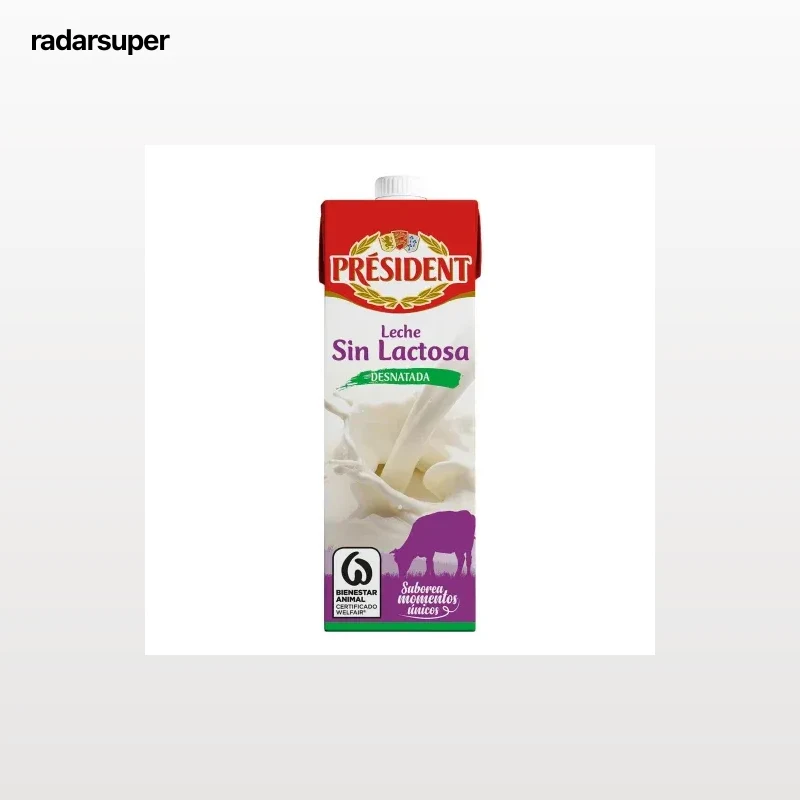 Leche desnatada Président sin lactosa brik 1 l.