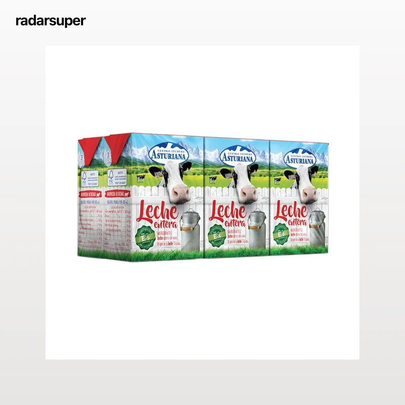 Leche entera en brick de 200ml Asturiana