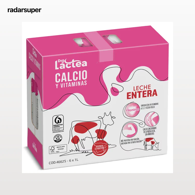 Leche entera calcio Dia Láctea pack 6 x 1 L