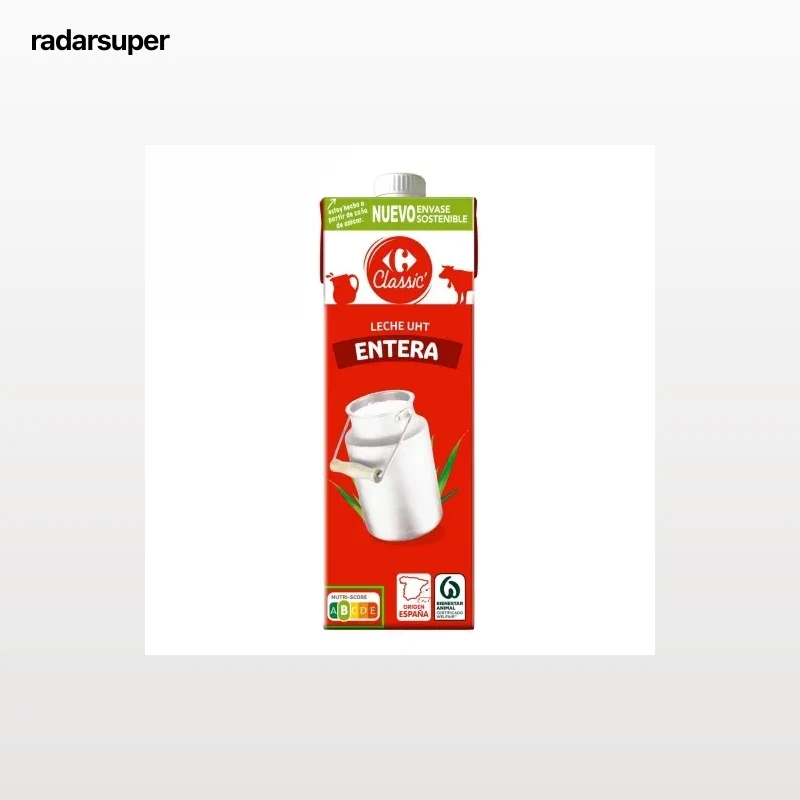 Leche entera Carrefour brik 1 l.