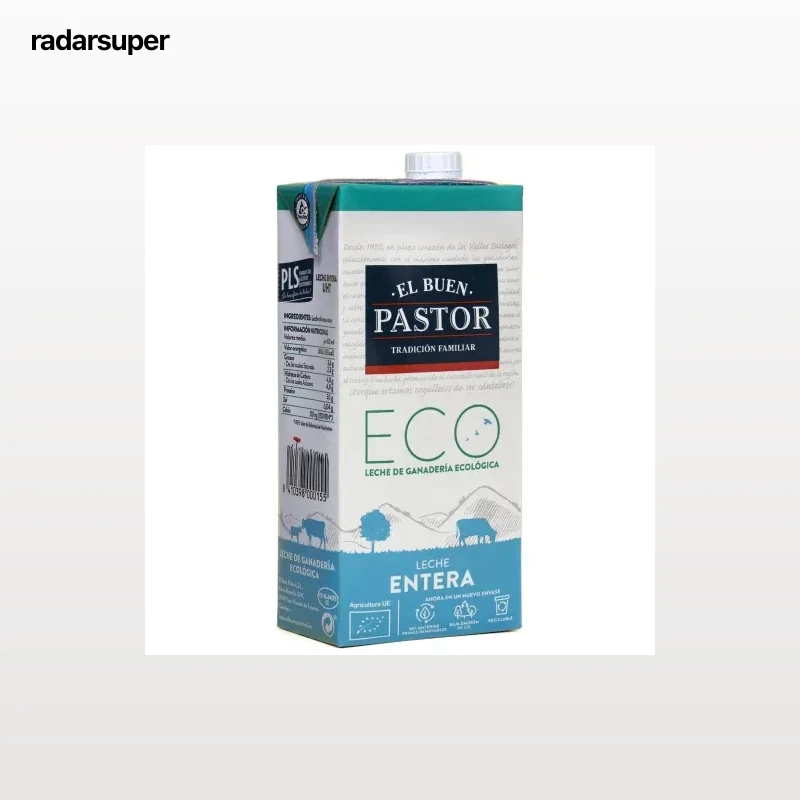 Leche entera ecológica El Buen Pastor brik 1 l.
