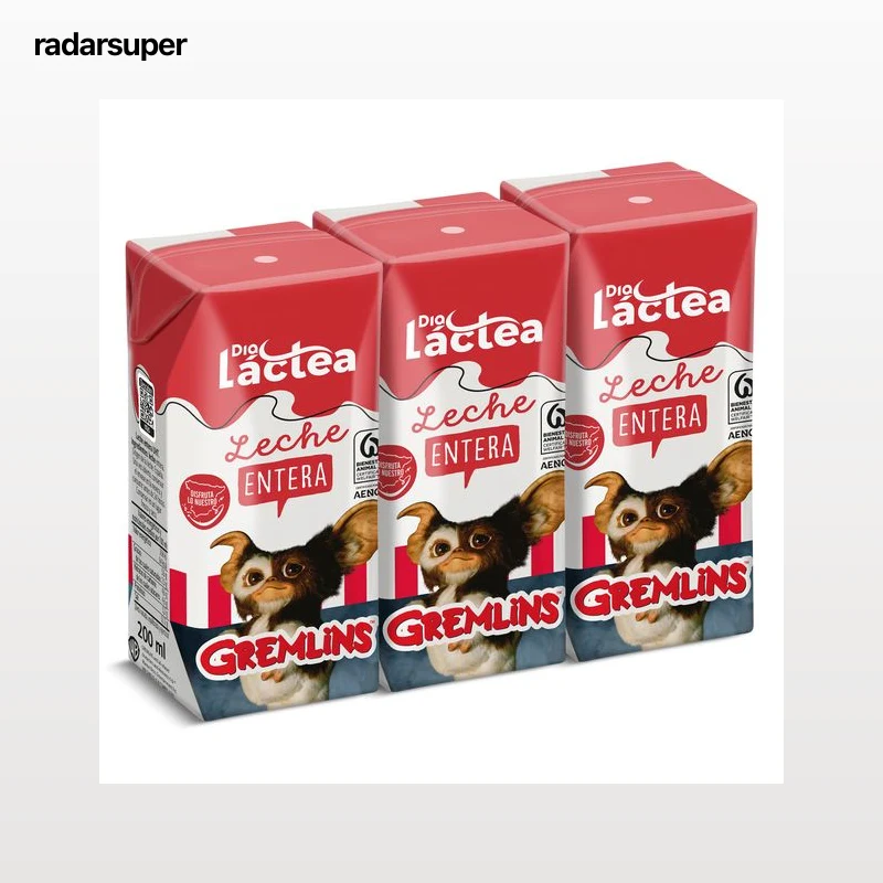 Leche entera Gremlins Dia Láctea 3 x 200 ml